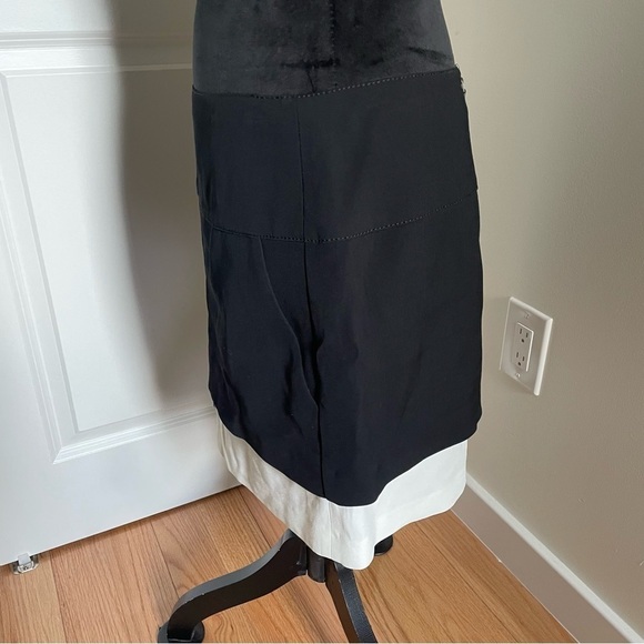 Helmut Lang Black White Multi-Layer Zip Back Viscose Mini Skirt EUC Size 6 - Picture 4 of 13